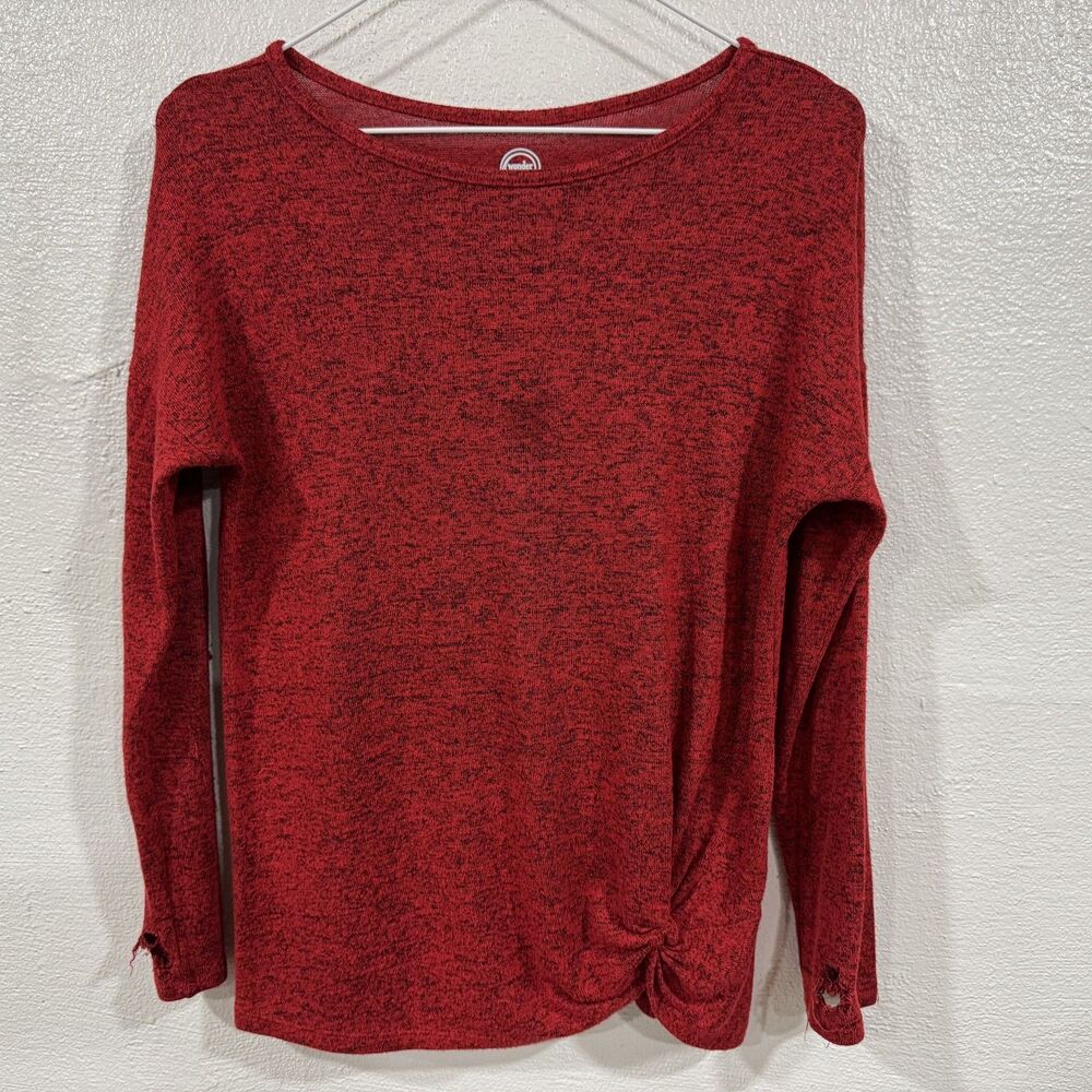Wonder Nation Sweater Girls Large 10-12 Pullover Knot Sleeve Distressed Knit